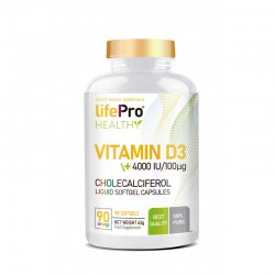 D3 4000 Ui With Olive Oil (90 capsulas) LIFE PRO NUTRITION
