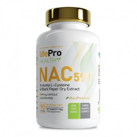 Nac 599mg (90 Vegancaps) LIFE PRO NUTRITION